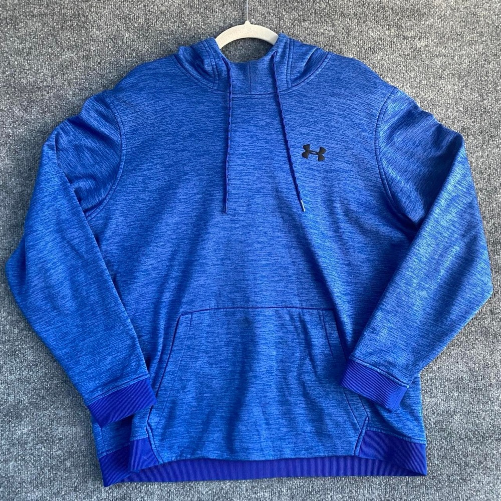 UNDER ARMOUR BLUE HEATHER PULLOVER SWEATSHIRT HOODIE ACTIVEWEAR GYM WORKOUT
